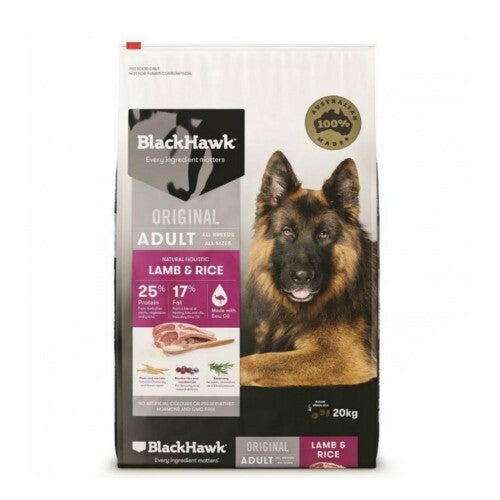 Black Hawk Dry Dog Food Adult Lamb And Rice 20kg