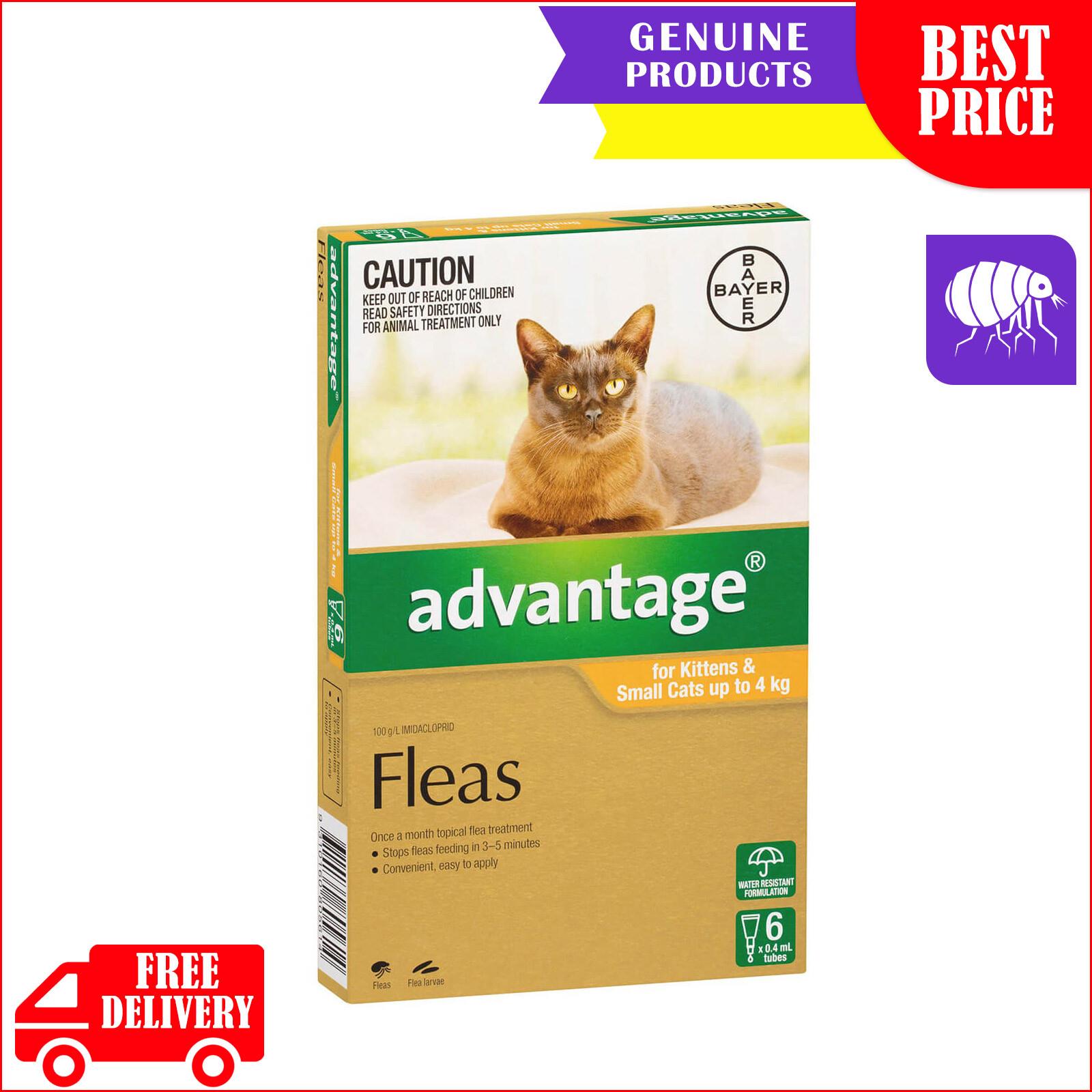 Advantage Cats Flea Prevention For Cats 6 Pipettes Monthly Treatment