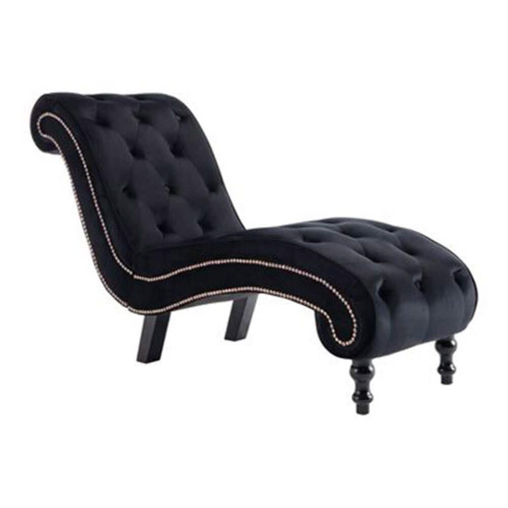 Chaise Lounge Black Velvet
