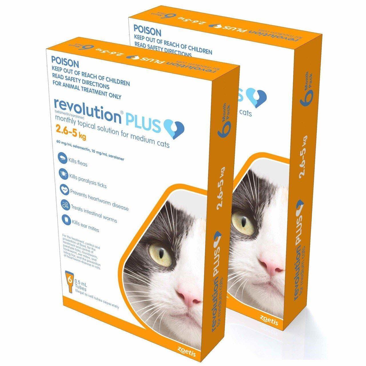 Revolution Plus For Medium Cats 2.5-5kg Orange 12 Doses