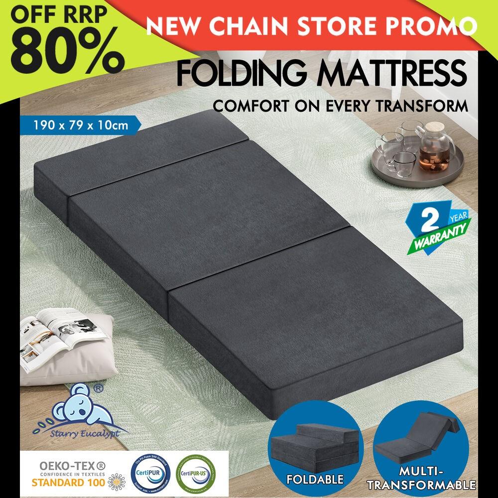 Starry Eucalypt Foldable Mattress Folding Foam Mattresses Grey