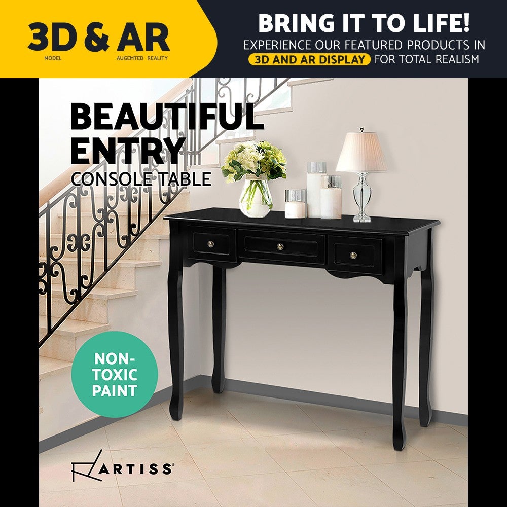 Artiss Console Table Hallway Side Dressing Entry Display 3 Drawers