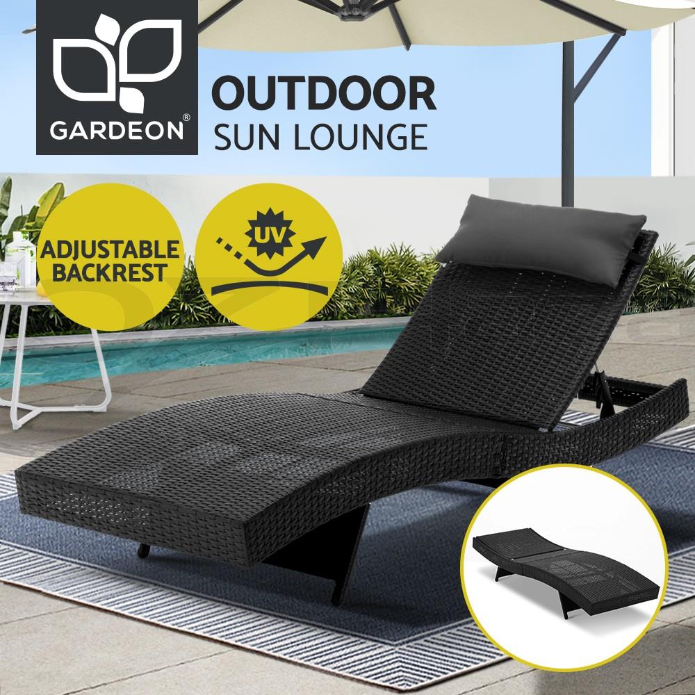 Gardeon Sun Lounge Setting Outdoor Furniture Wicker Lounger Day Bed