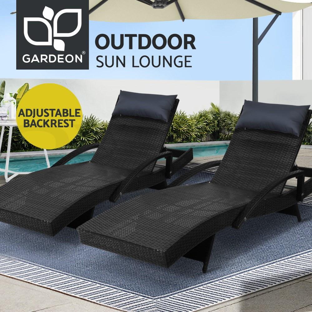 Gardeon Outdoor Furniture Sun Lounge Setting Wicker Lounger Day Bed