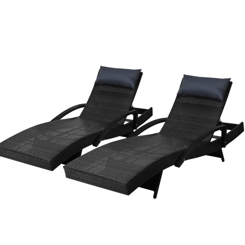Gardeon Outdoor Furniture Sun Lounge Setting Wicker Lounger Day Bed