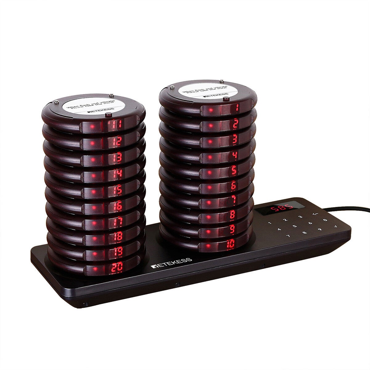 Td163 Wireless Restaurant Pager System Queuing Waterproof 20 Buzzers