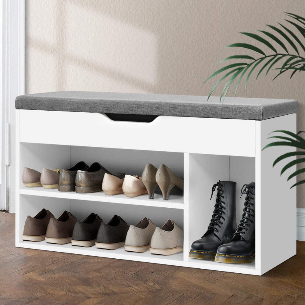 Artiss Shoe Rack Bench Shoe Cabinet White Allen