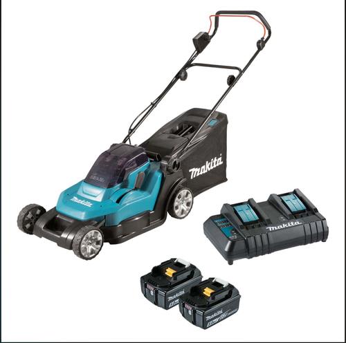 Makita 18vx2 2x5.0ah Lawn Mower Kit 430mm Dlm432ct2