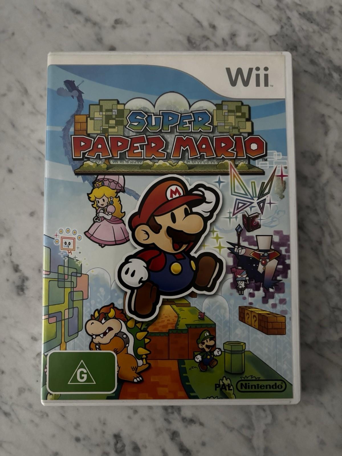 Super Paper Mario (nintendo Wii 2007) Complete With Manual