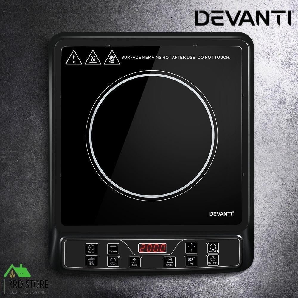 Devanti Electric Induction Cooktop Portable Cook Top Ceramic Kitchen