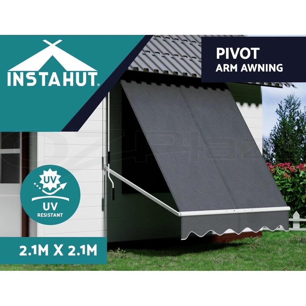 Instahut Retractable Fixed Pivot Arm Window Awning Outdoor Blinds