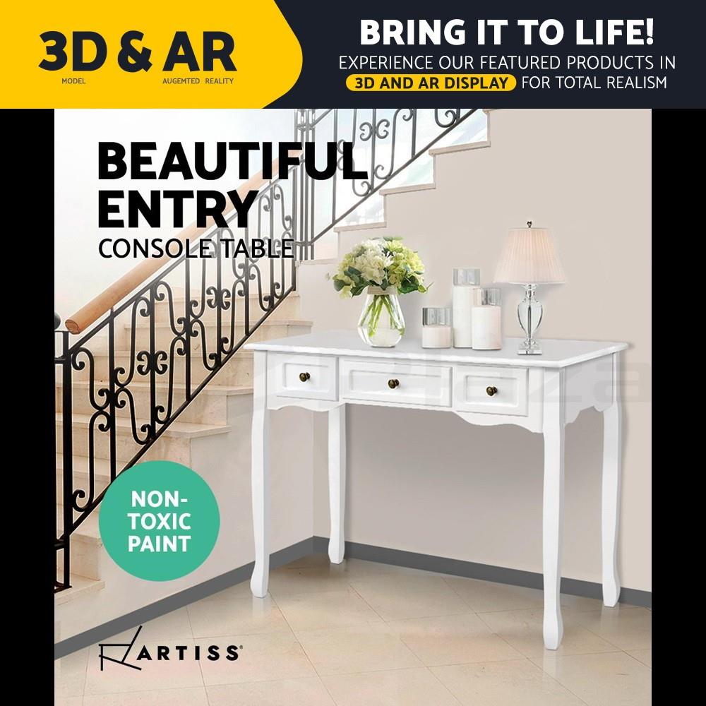 Artiss Console Table Hallway Side Dressing Entry Display 3 Drawers