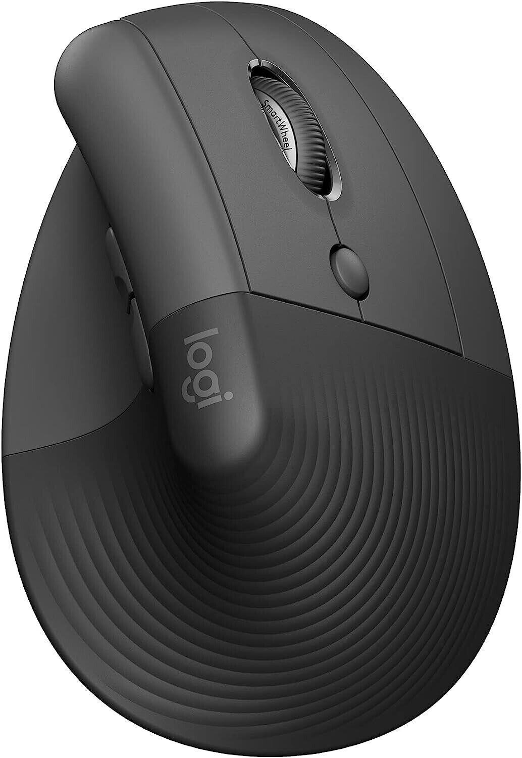 Logitech Lift Vertical Ergonomic Wireless Bluetooth Mouse Graphite
