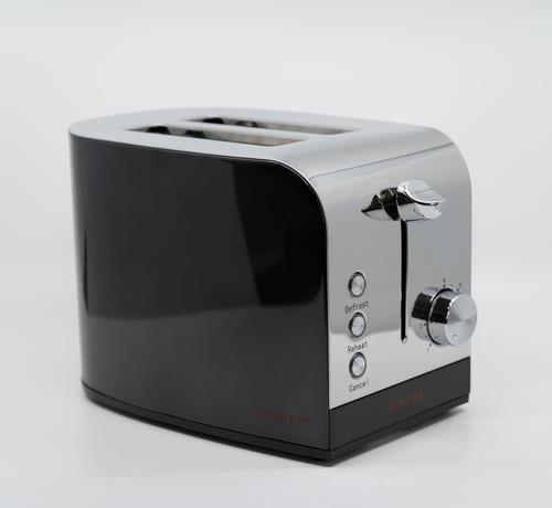 Singer 2 Slice Stainless Steel Toaster, Black
