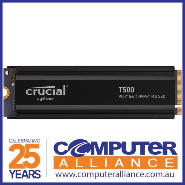 2tb Crucial T500 + Heatsink Pcie Gen4 Nvme Ssd Ct2000t500ssd5