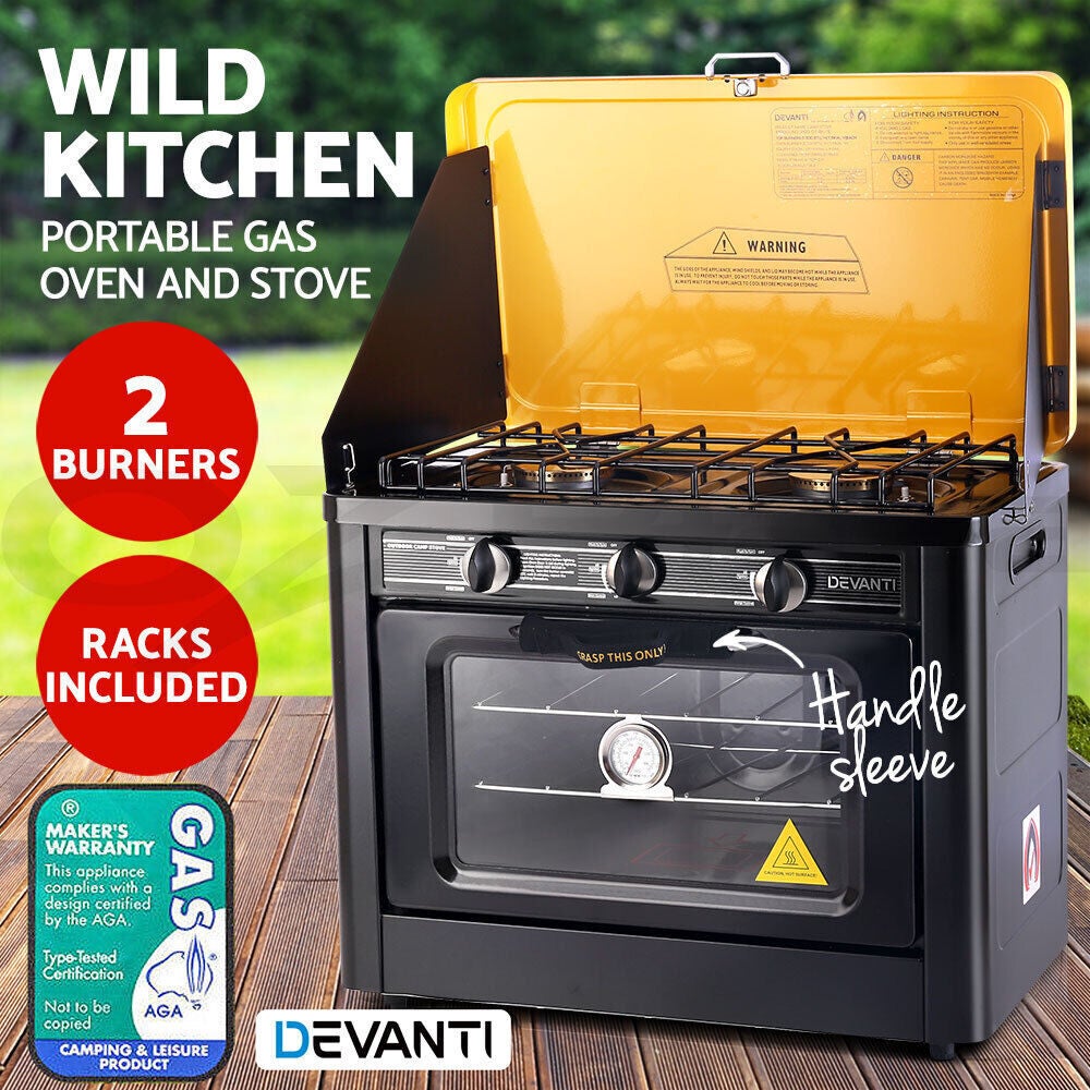 Devanti Portable Gas Oven Lpg Black