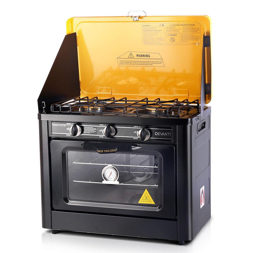 Devanti Portable Gas Oven Lpg Black