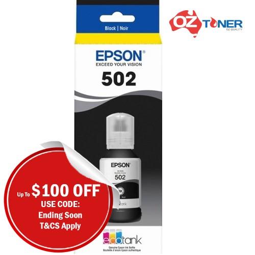 Genuine Epson T502 Black Ink Bottle For Et-2850 Et-2950 Et-4850