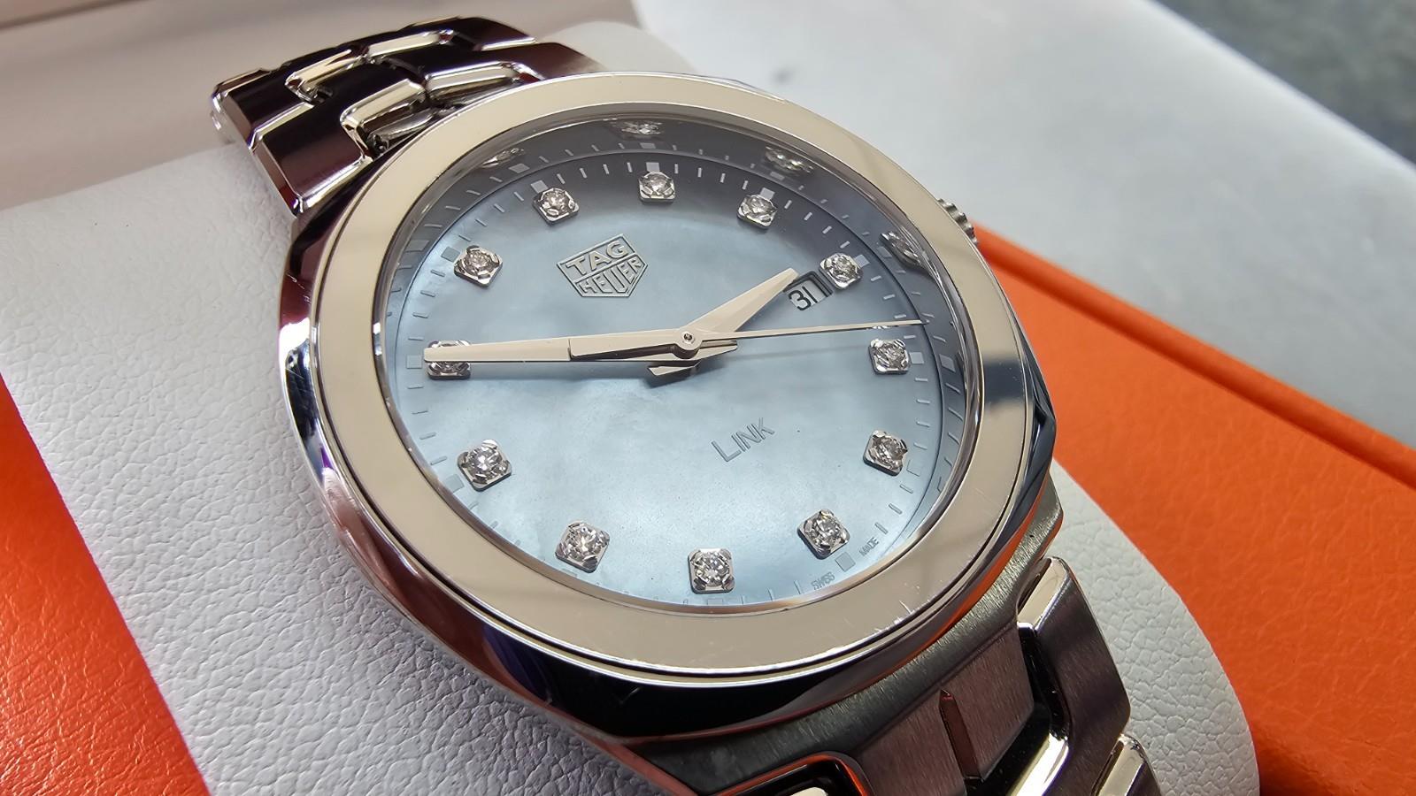 Tag Heuer Link Date Blue Mother Of Pearl Women's Watch -