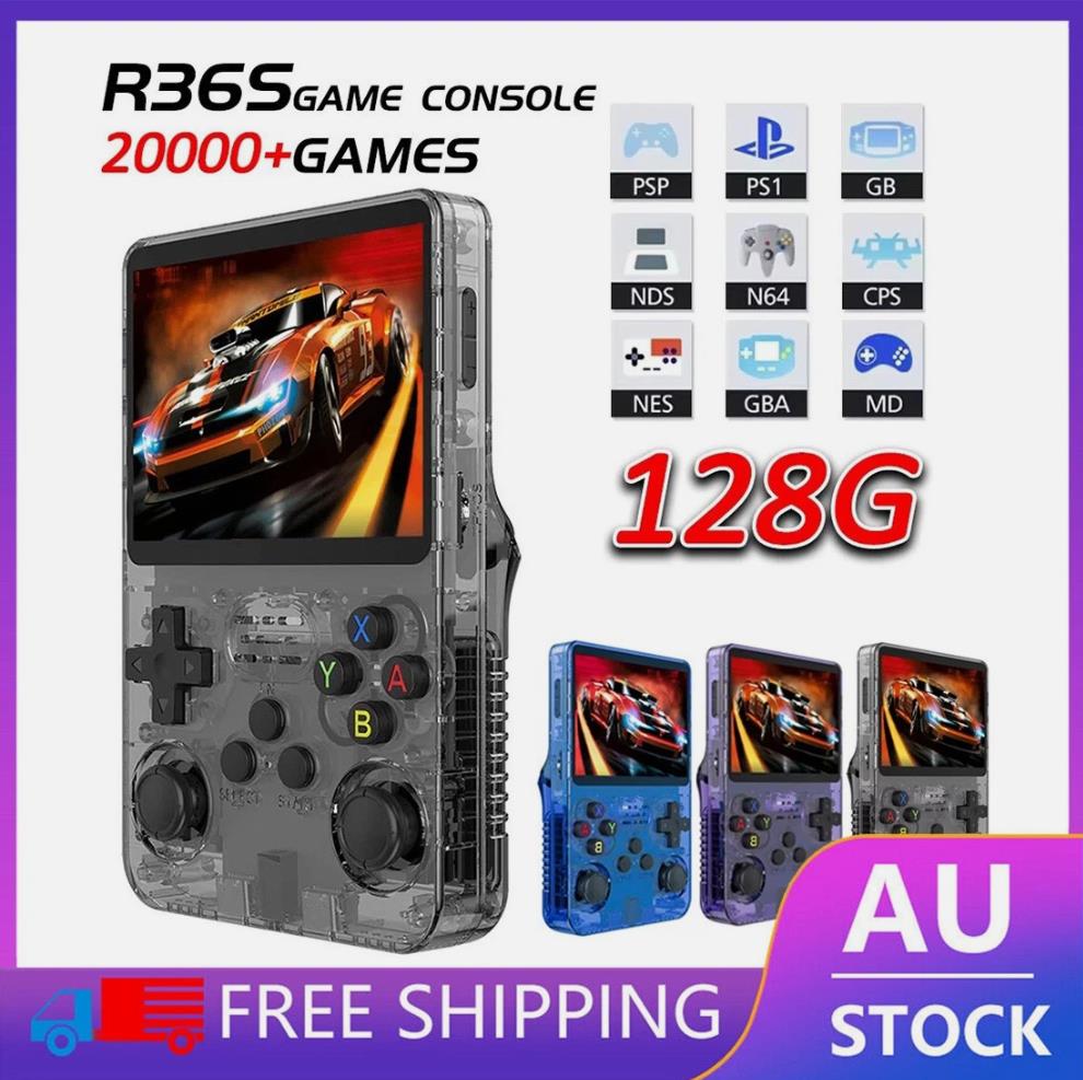 128gb Video Games Consoles R36s 15000+ Games Retro Handheld Game Console