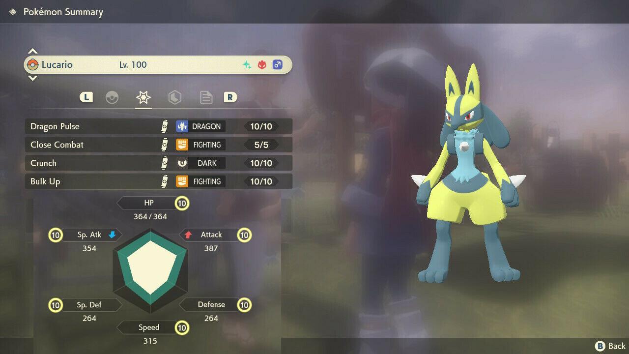 Alpha Lucario shiny Normal 6iv Max Effort - Pokemon Legends Arceus