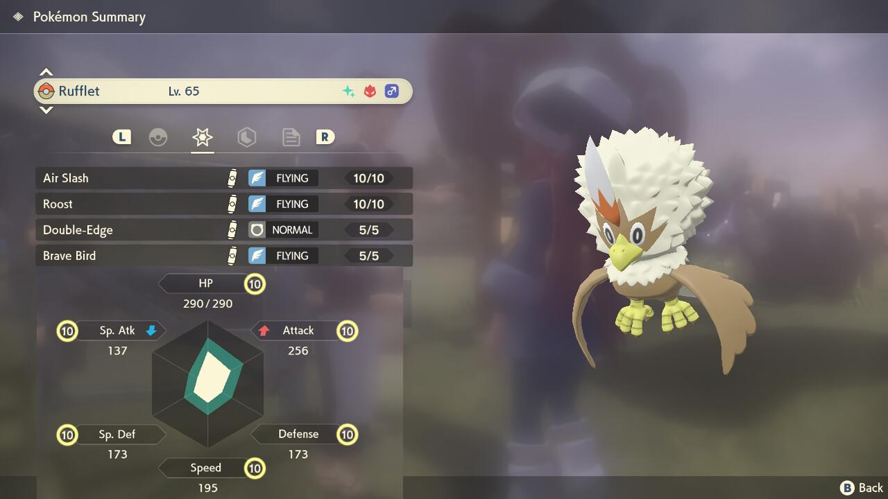 Alpha Rufflet shiny Normal 6iv Max Effort - Pokemon Legends Arceus