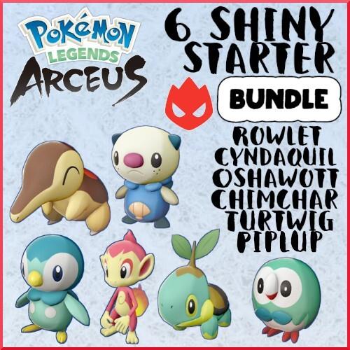 Shiny Alpha 6 Starter Bundle Oshawott Piplup Pokemon Legends Arceus Starters Pla