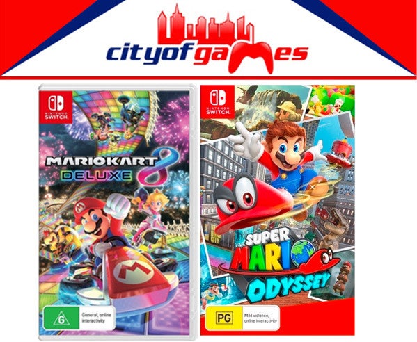 Super Mario Odyssey & Mario Kart 8 Deluxe Switch In Stock