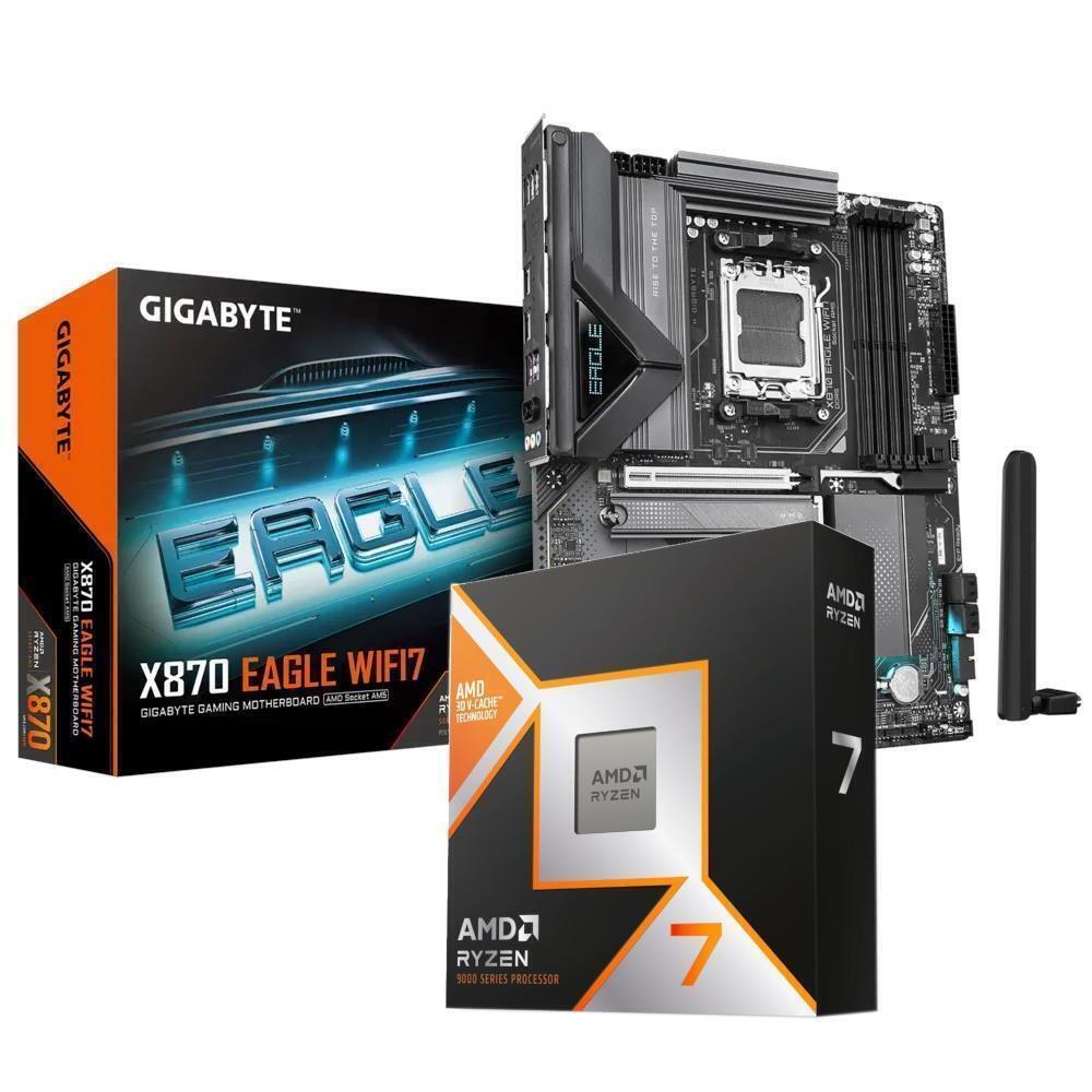 Amd Ryzen7 9800x3d Gaming Cpu + Gigabyte X870 Eagle Wifi7 Atx Ddr5