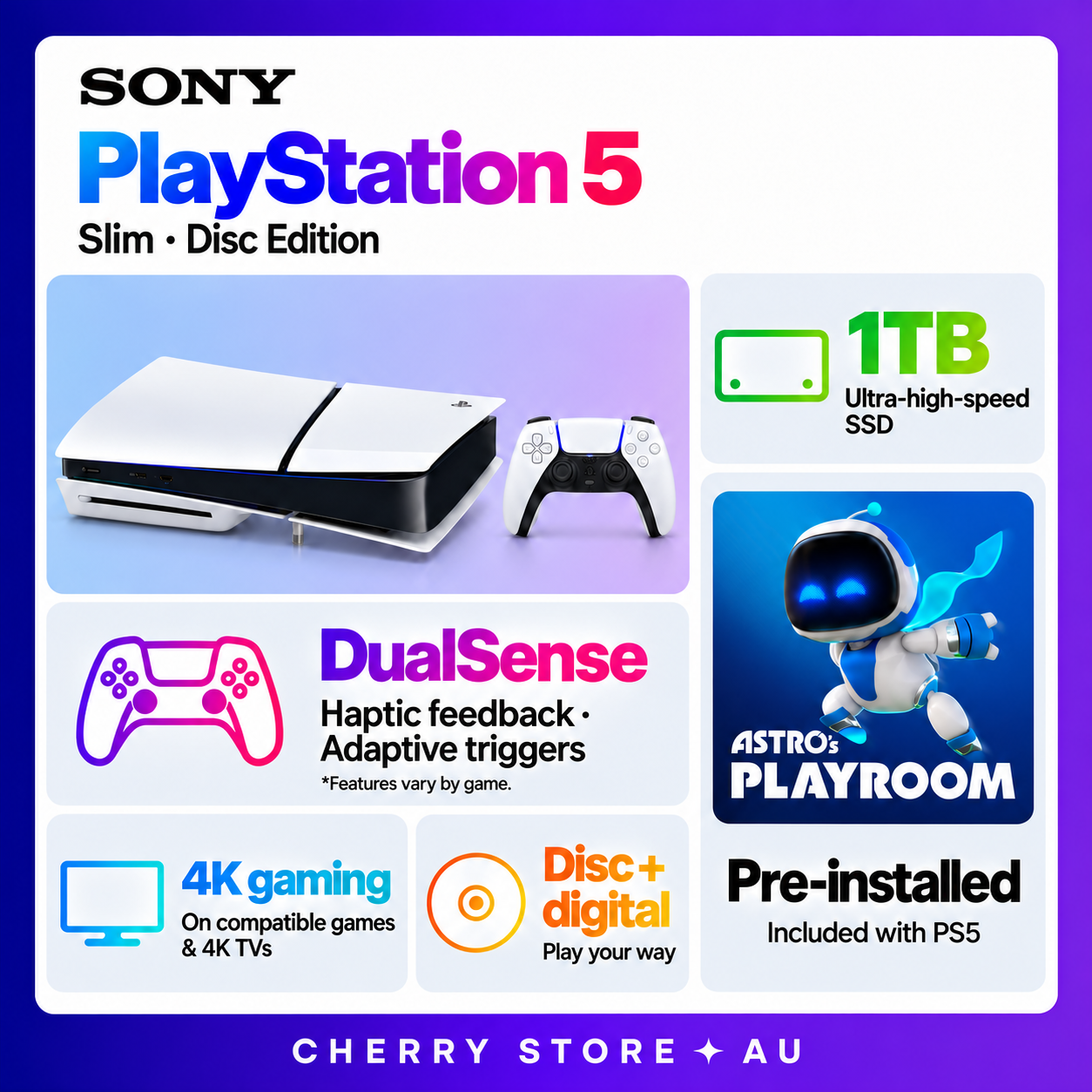 Playstation 5 Ps5 Console Disc Disk Edition Slim 1tb Brand Au Stock