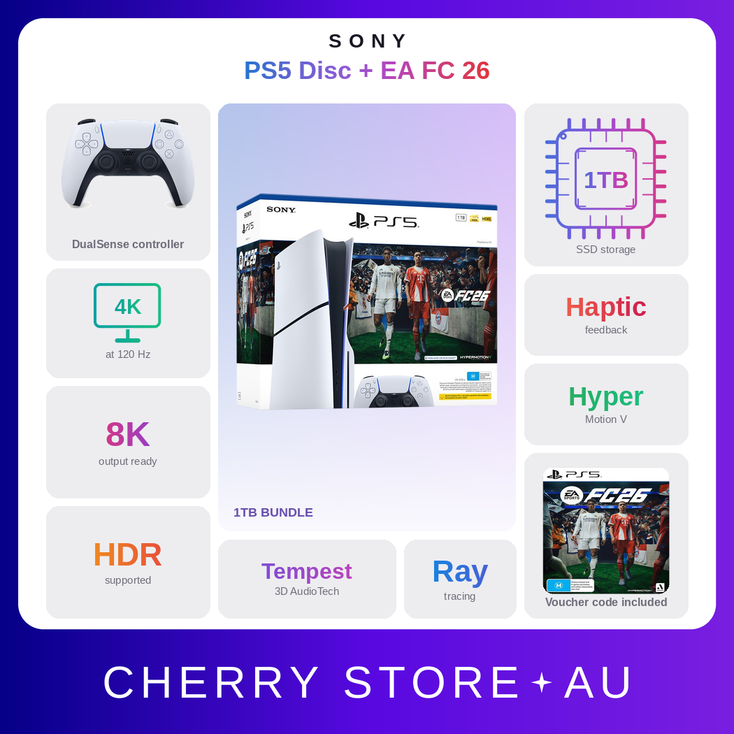 Ps5 Playstation 5 (slim) Disc Disk Console + Ea Sports 26 Fc26 Bundle
