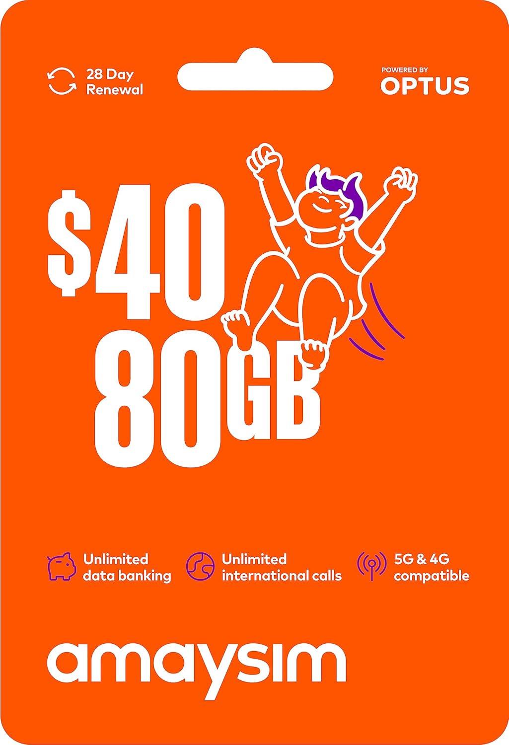 Amaysim $40 Prepaid Starter Pack Multi-fit Sim