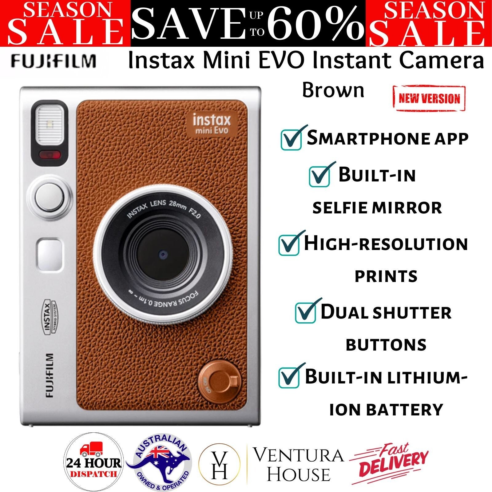 Fujifilm Instax Mini Evo Camera Bundle Smartphone Printer Digital Cam