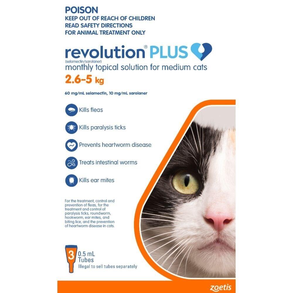 Revolution Plus Spot On Treatment For Medium Cats 2.5-5kg Orange 3