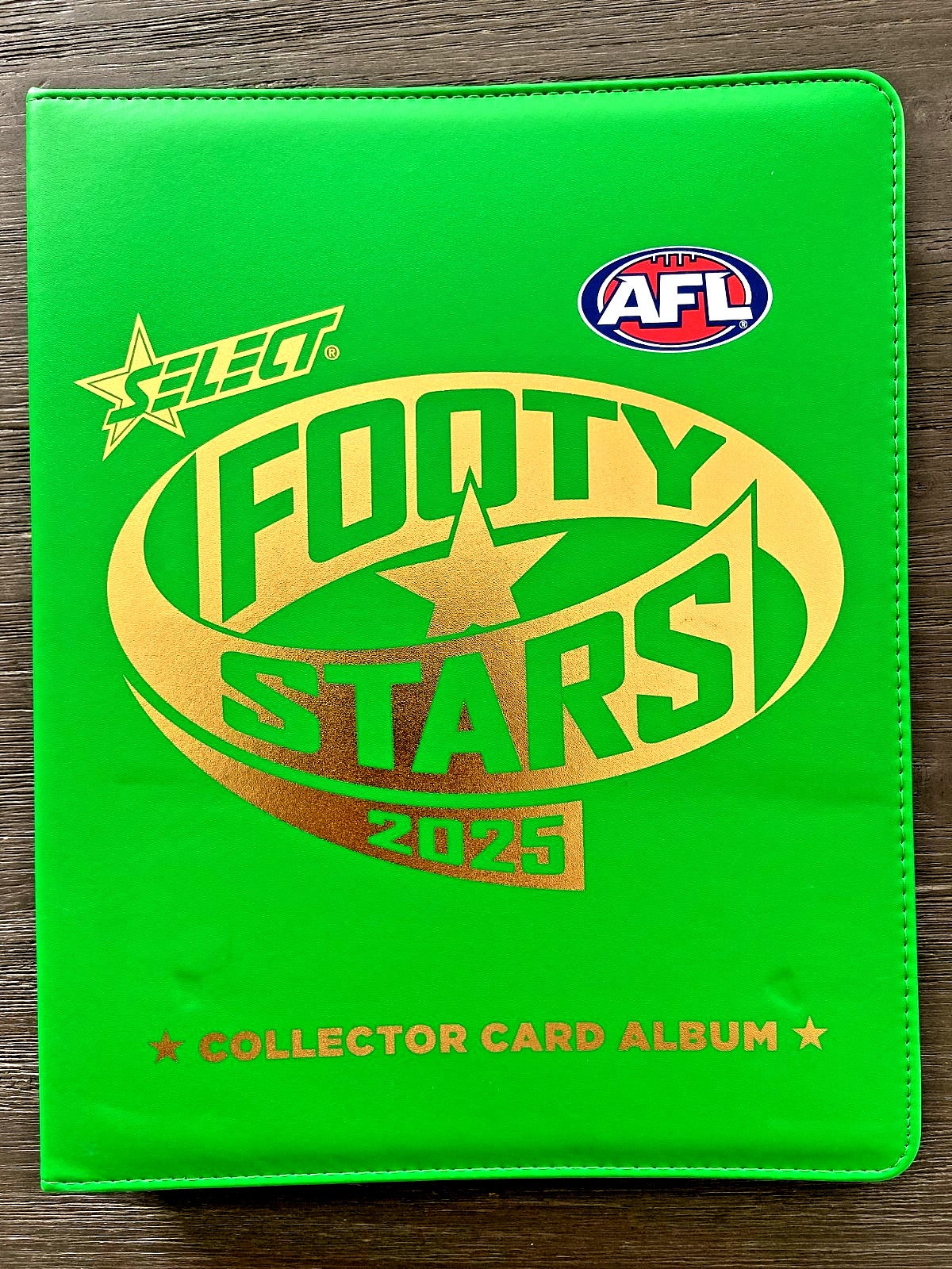 2025 Afl Select Footy Stars Vinyl Collector Card Album With 26 Sleeves