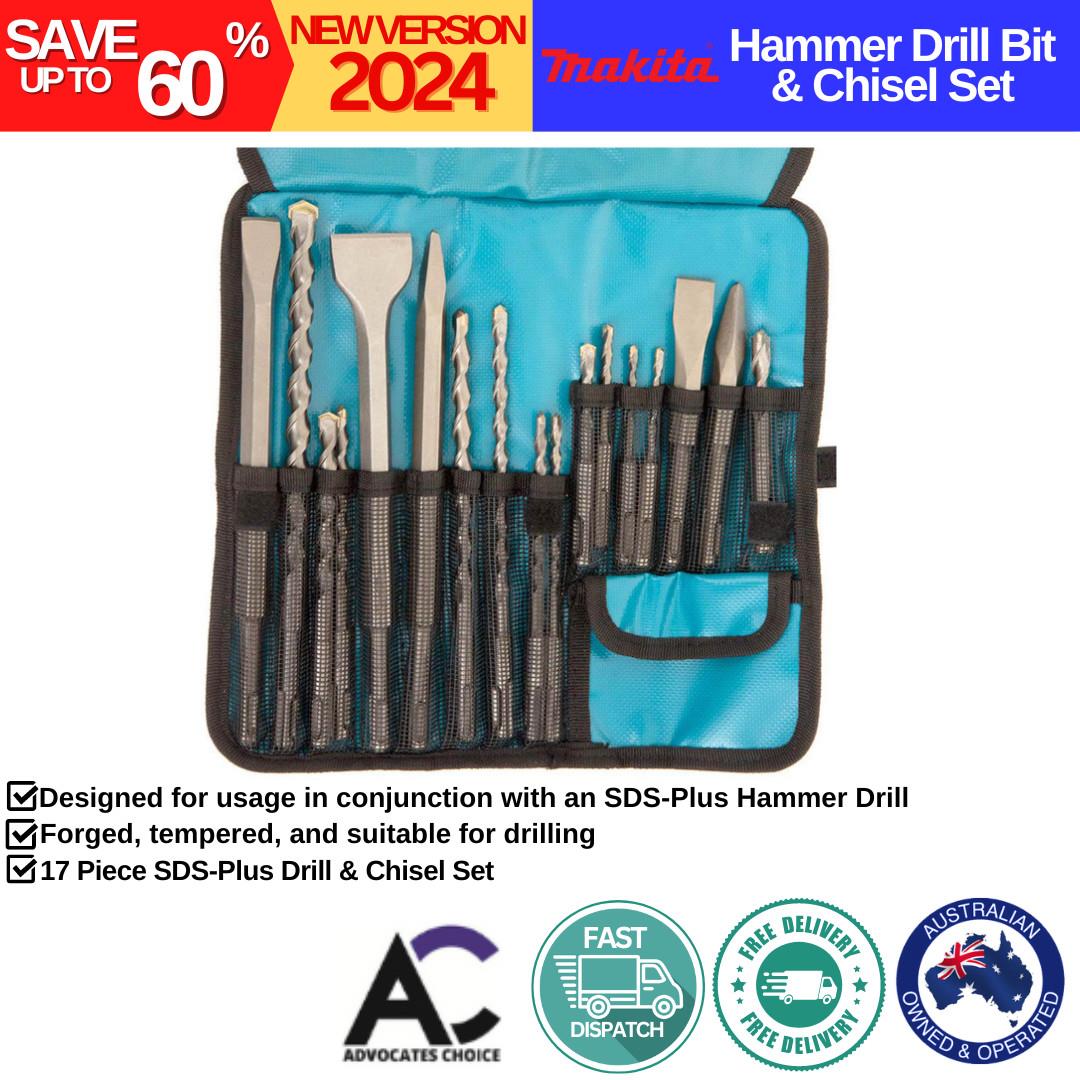 Makita 17pce Sds Plus Hammer Drill Bit & Chisel Set Hand Tools Masonry