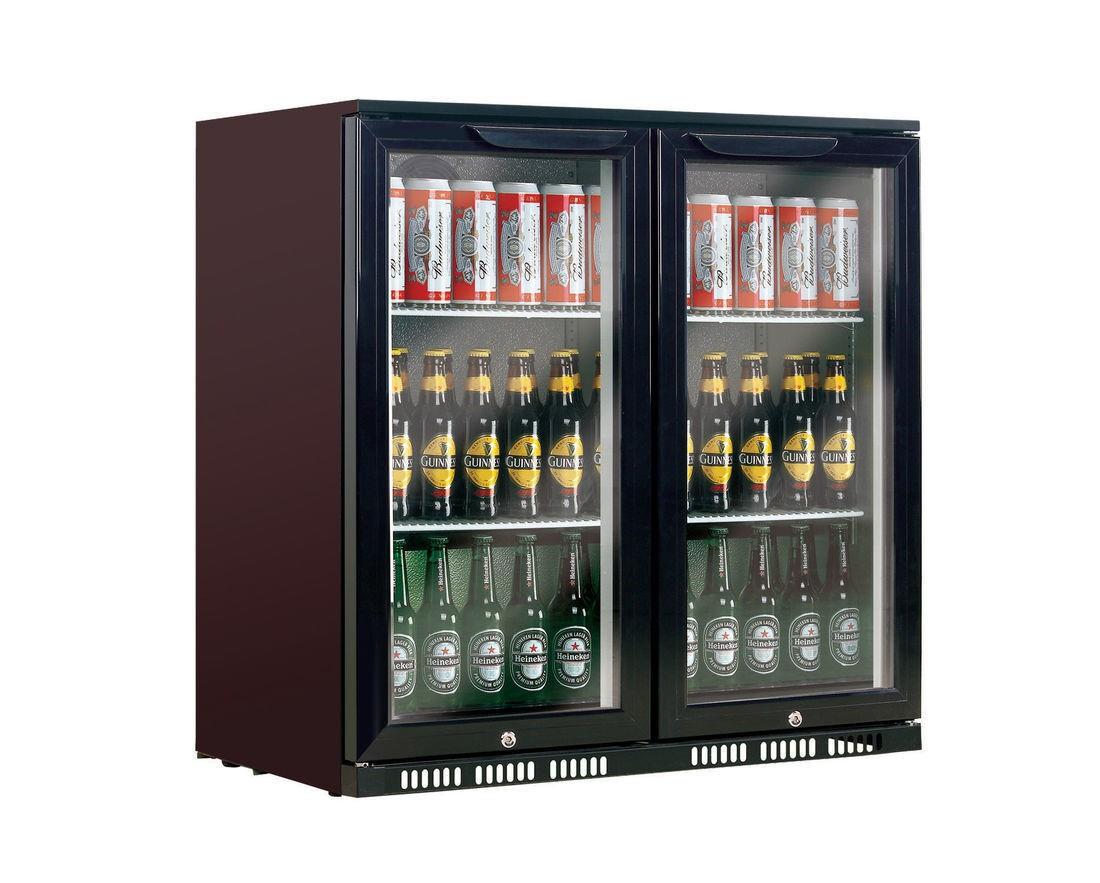Heller Double Glass Door Back Bar Chiller Fridge 210l Beverage Cooler