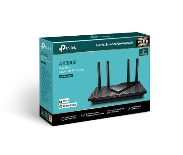 Tp-link Archer Ax55 Ax3000 Dual Band Gigabit Wi-fi 6 Router, 2402 Mbps