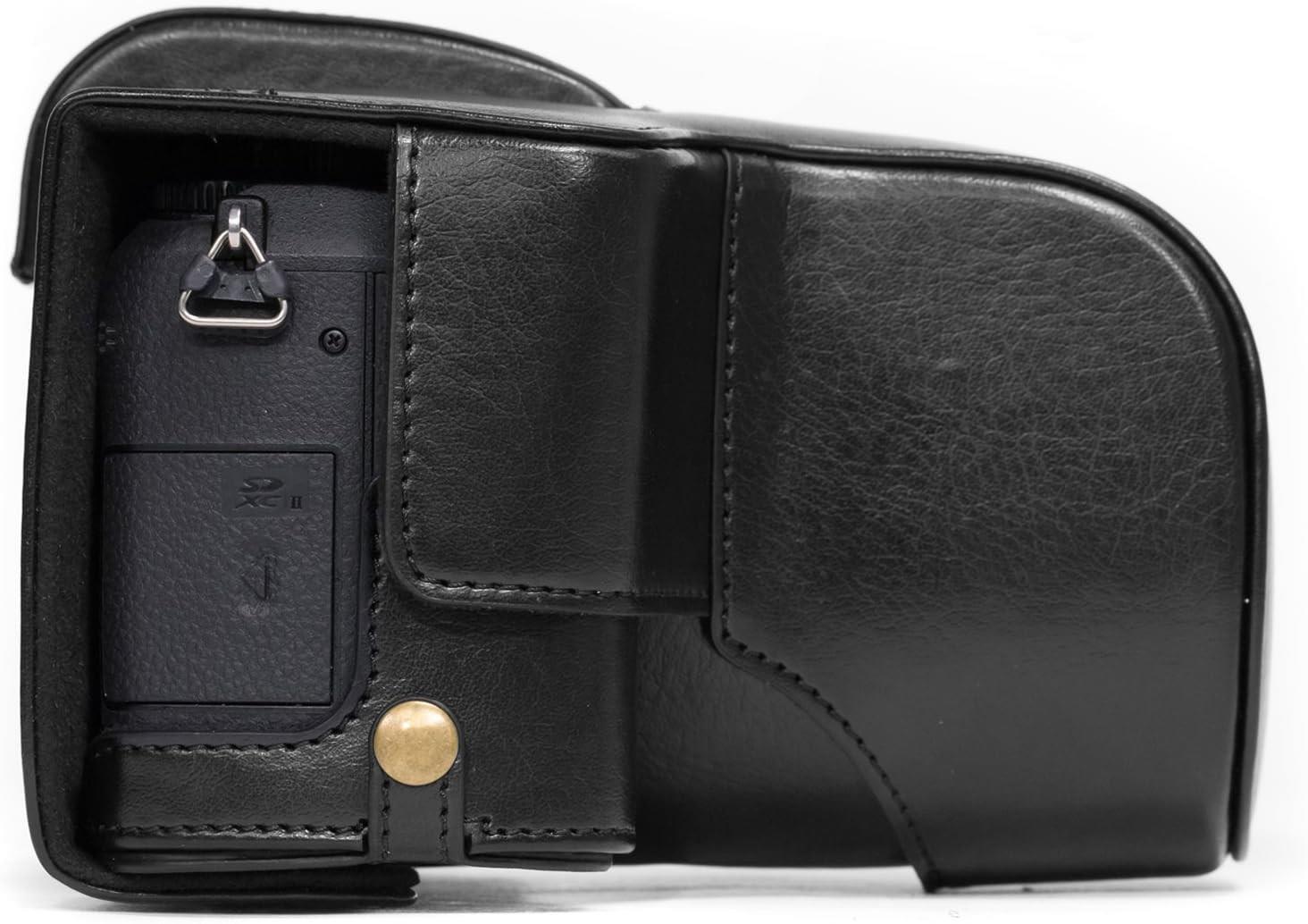 Megagear Leather Camera Case Compatible With Panasonic Lumix Dmc-g85,