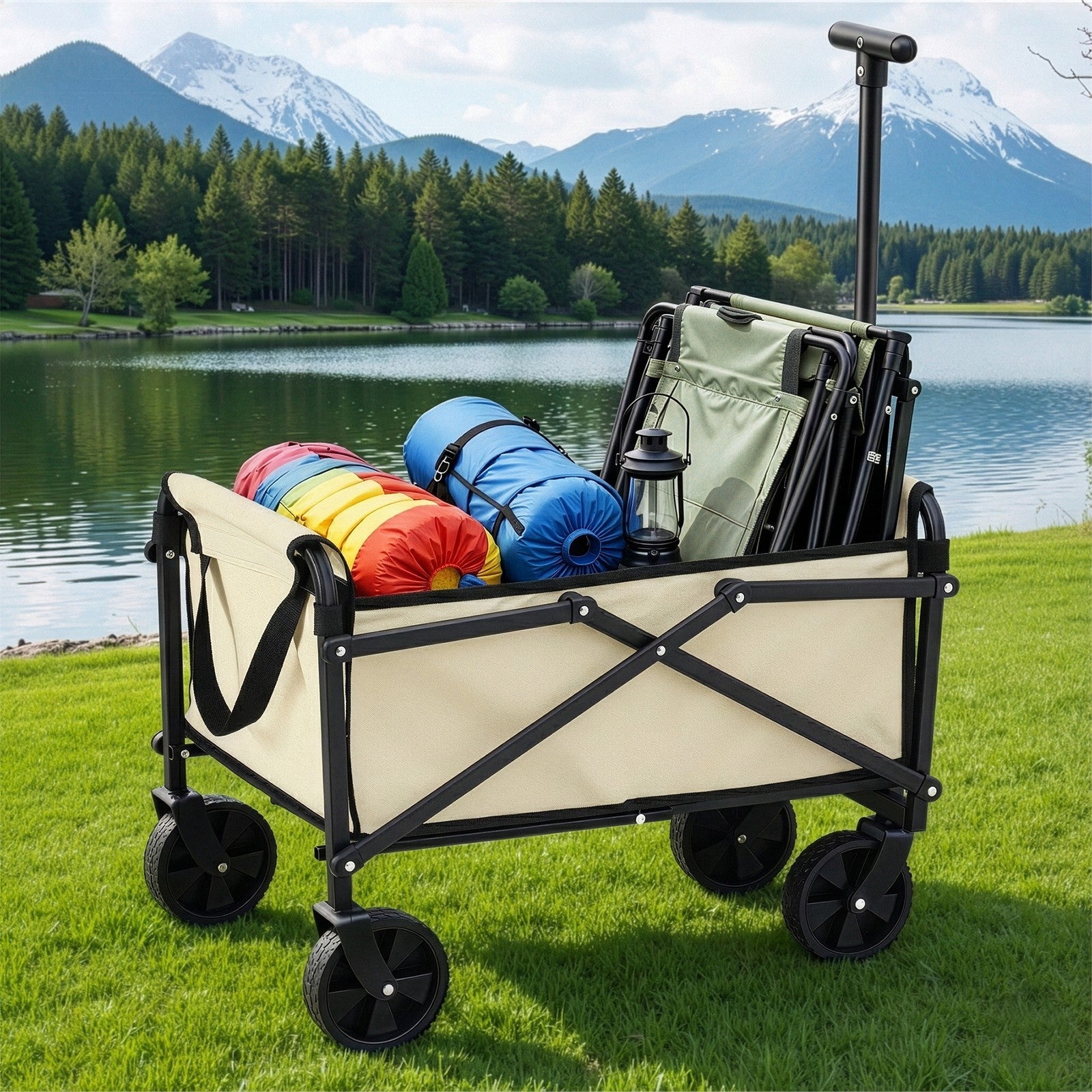 Gardeon Garden Cart Folding Trolley Camping Wagon Barrow Outdoor Beach