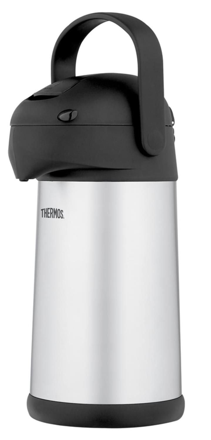 Thermos 2.5l Air Pump Pot Tea Coffee Insulated Stainless Steel Flask