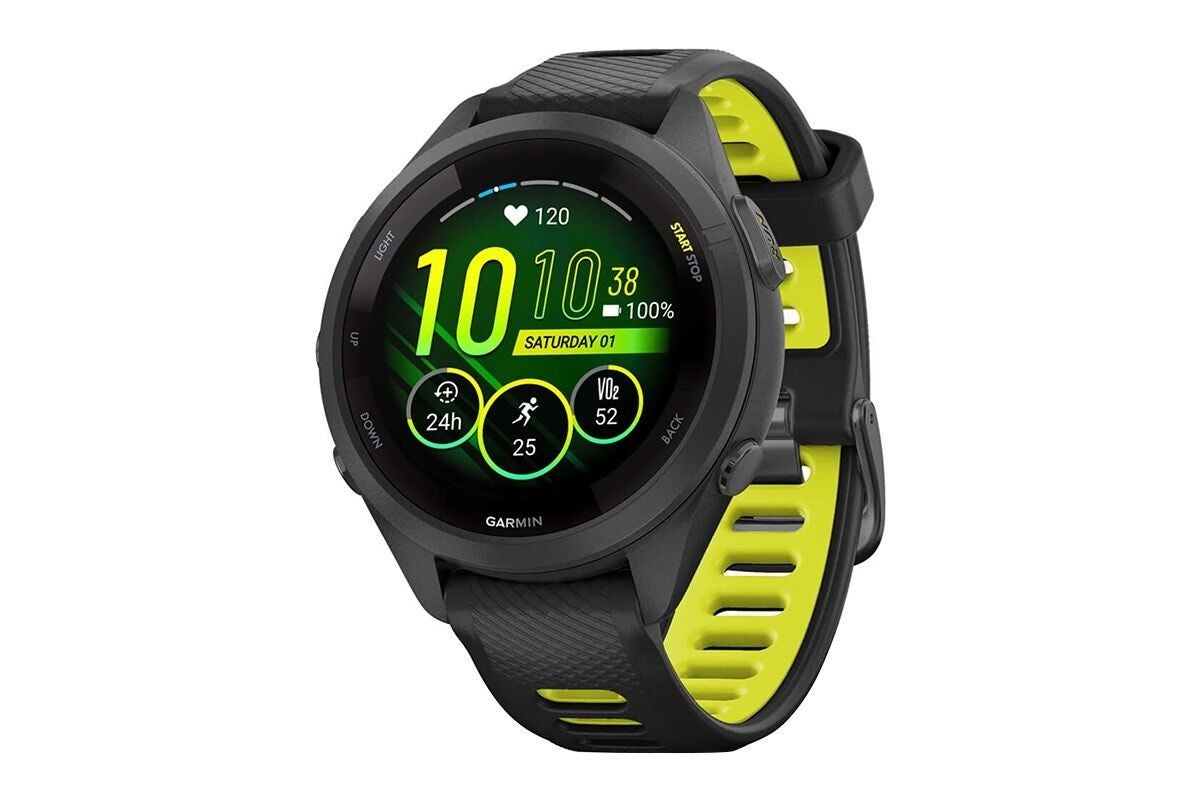 Garmin Forerunner 265s Smart Sports Watch (black With Black/amp Yellow