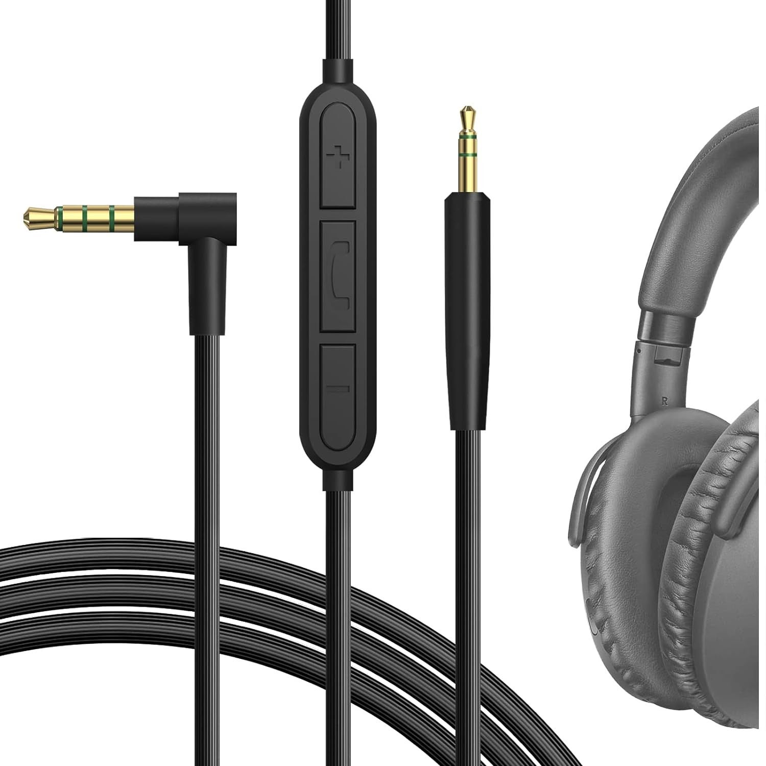 Geekria Audio Cable With Mic Compatible With Sennheiser Momentum 4,