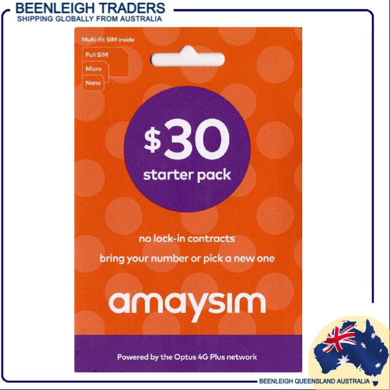 Amaysim $30 Starter Pack Unlimited Or Pay As You Go Plan, No Contracts