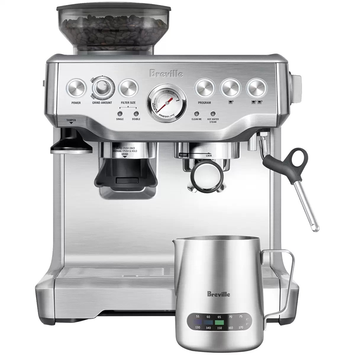 Breville® The Barista Express Auto Coffee Machine + Silver Thermal Jug