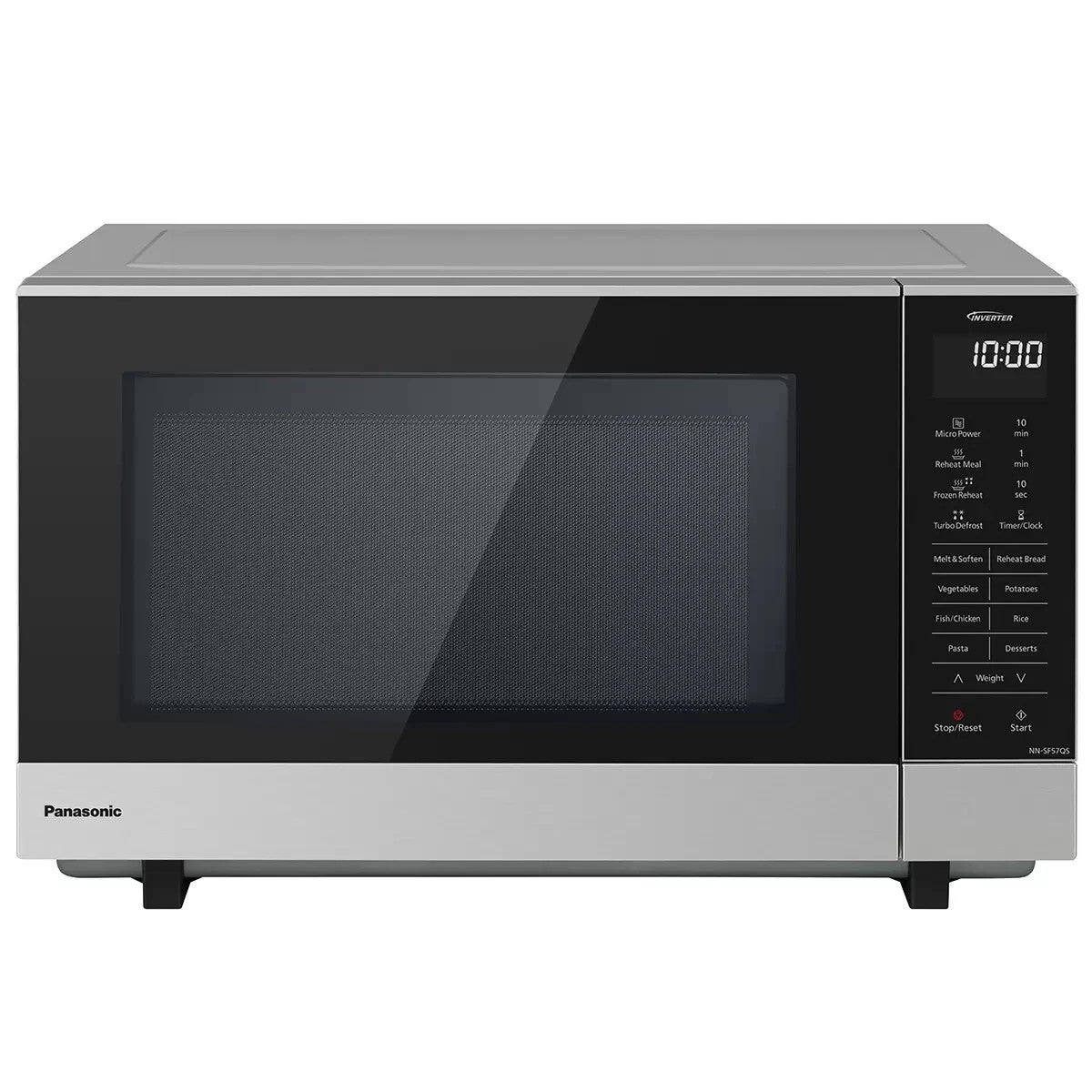 Silver Panasonic® 27l Flatbed Inverter 1000w Microwave Oven 7 Menus