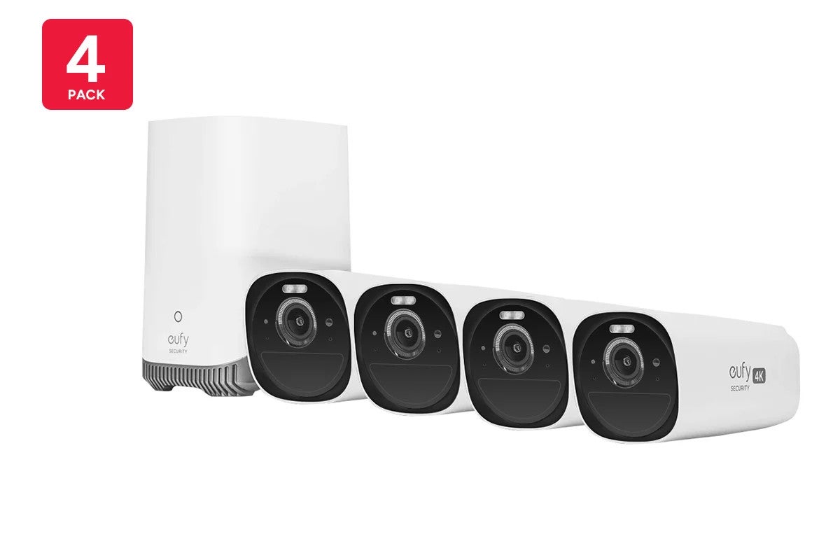 Eufy Eufycam 3 4k Wireless Home Security System (4 Pack), White,