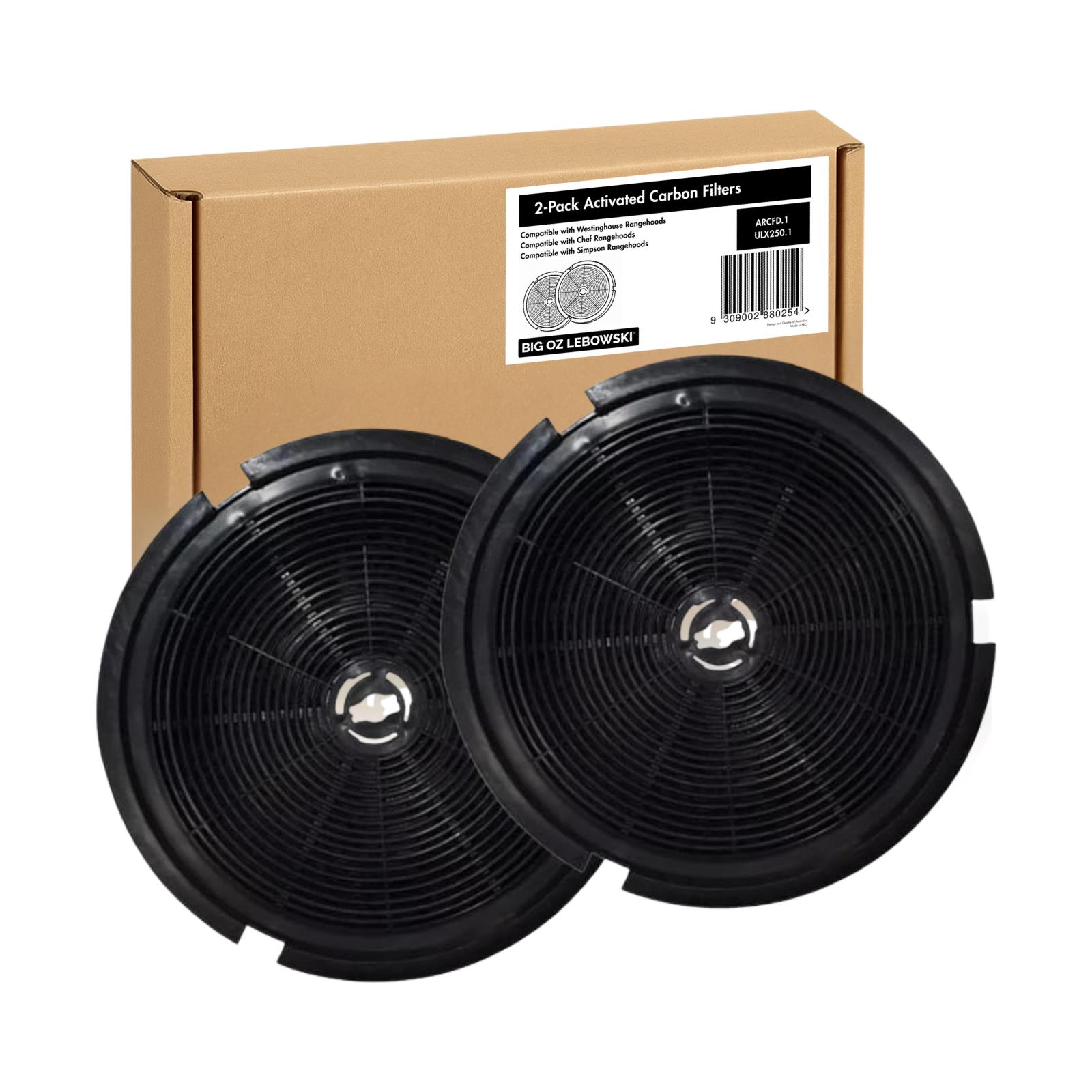 Carbon Filter For Westinghouse Wrf610sa 60cm Fixed Rangehood – 2 Pack
