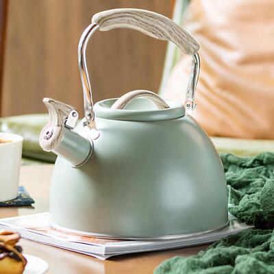 Kitchen Whistling Kettle With Wooden Handle Water Kettle