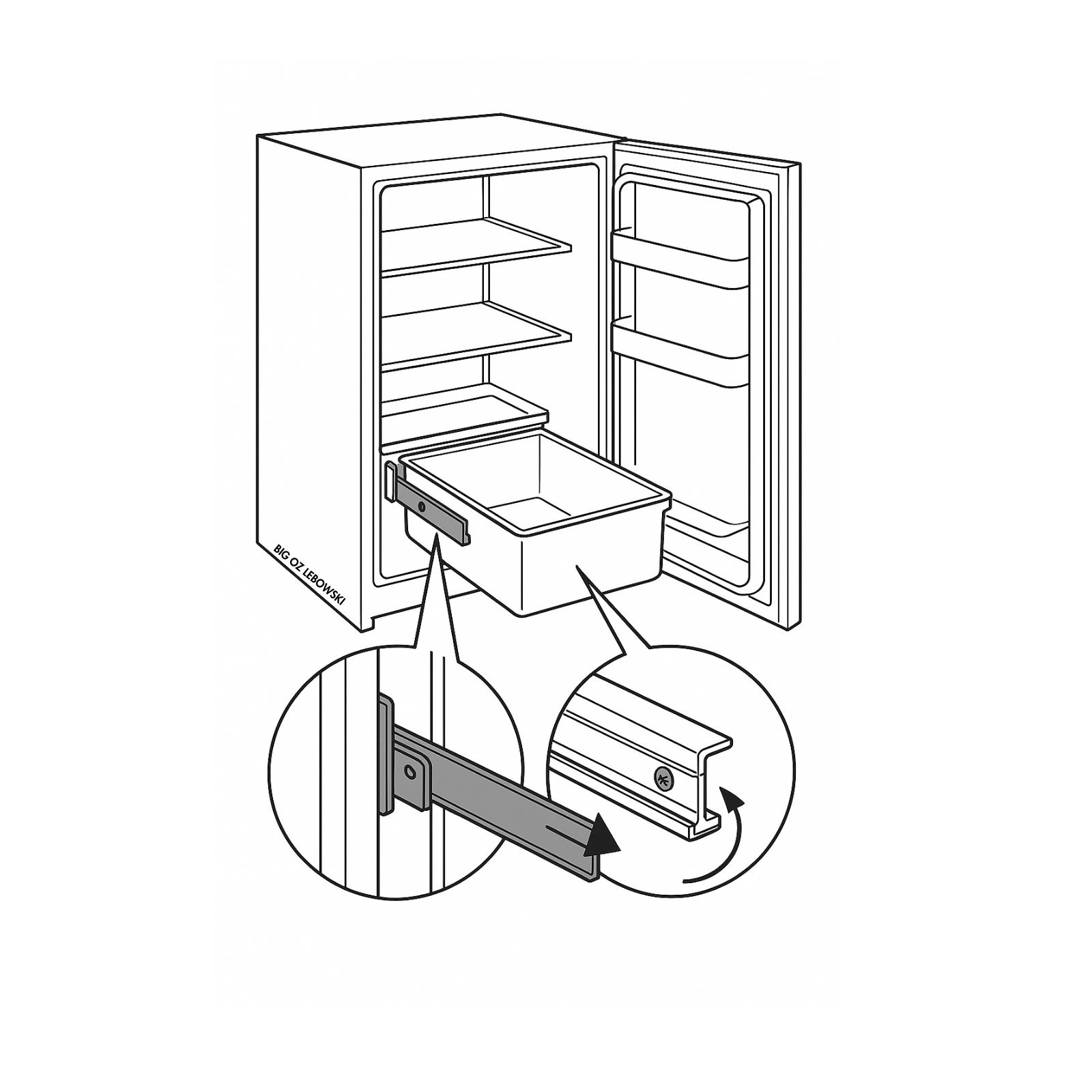Fisher&paykel Rf522brpx 519l Bottom Mount Fridge Left Slide Rail 836703 Genuine